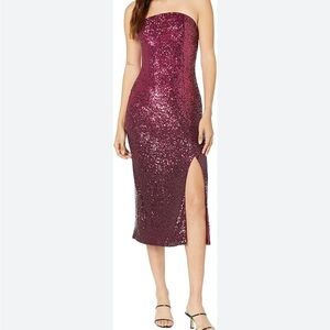 Trina Turk Stella strapless Sequin Midi Dress